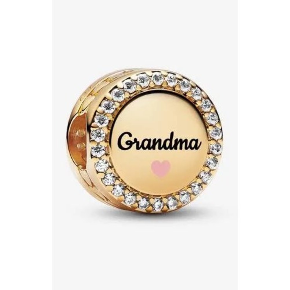 Pandora 14k Gold Plated Engravable Grandma Charm Cubic Zirconia ENG768747C01_3